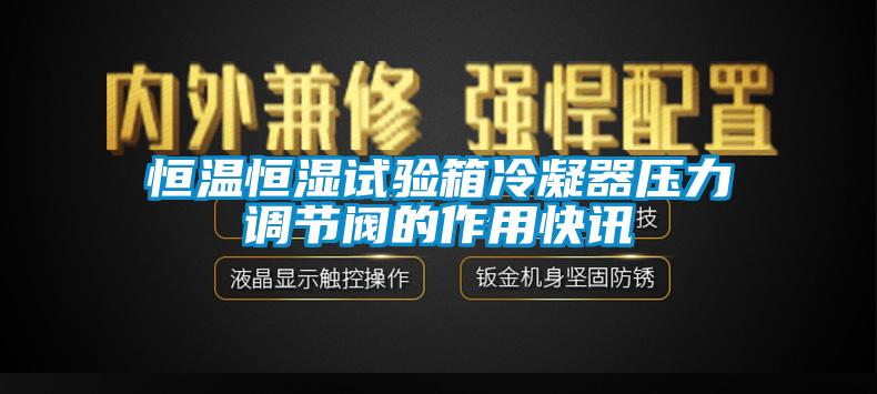 恒温恒湿试验箱冷凝器压力调节阀的作用快讯